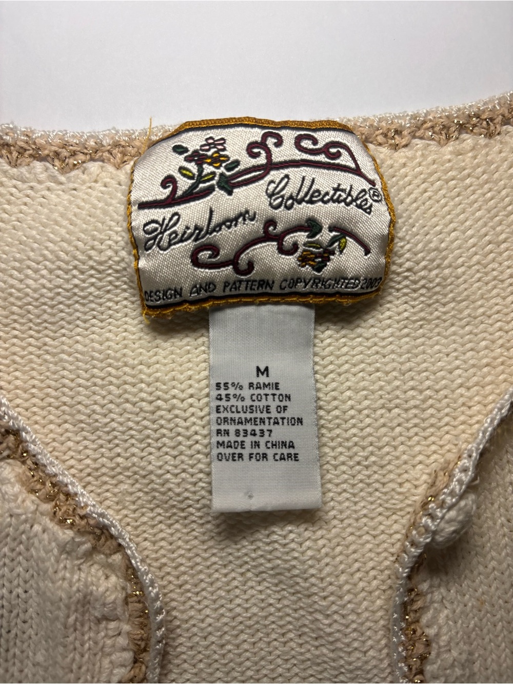 Heirloom Collectibles Christmas Cardigan M Embroidered Ornaments Y2K - Picture 8 of 10